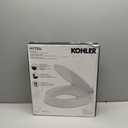 KOHLER 25876-0 Hyten 3" Height, Elevated Soft Close Round Toilet Seat, Contoured Seat with Grip-Tight Bumpers, Quick-Attach Hardware, White