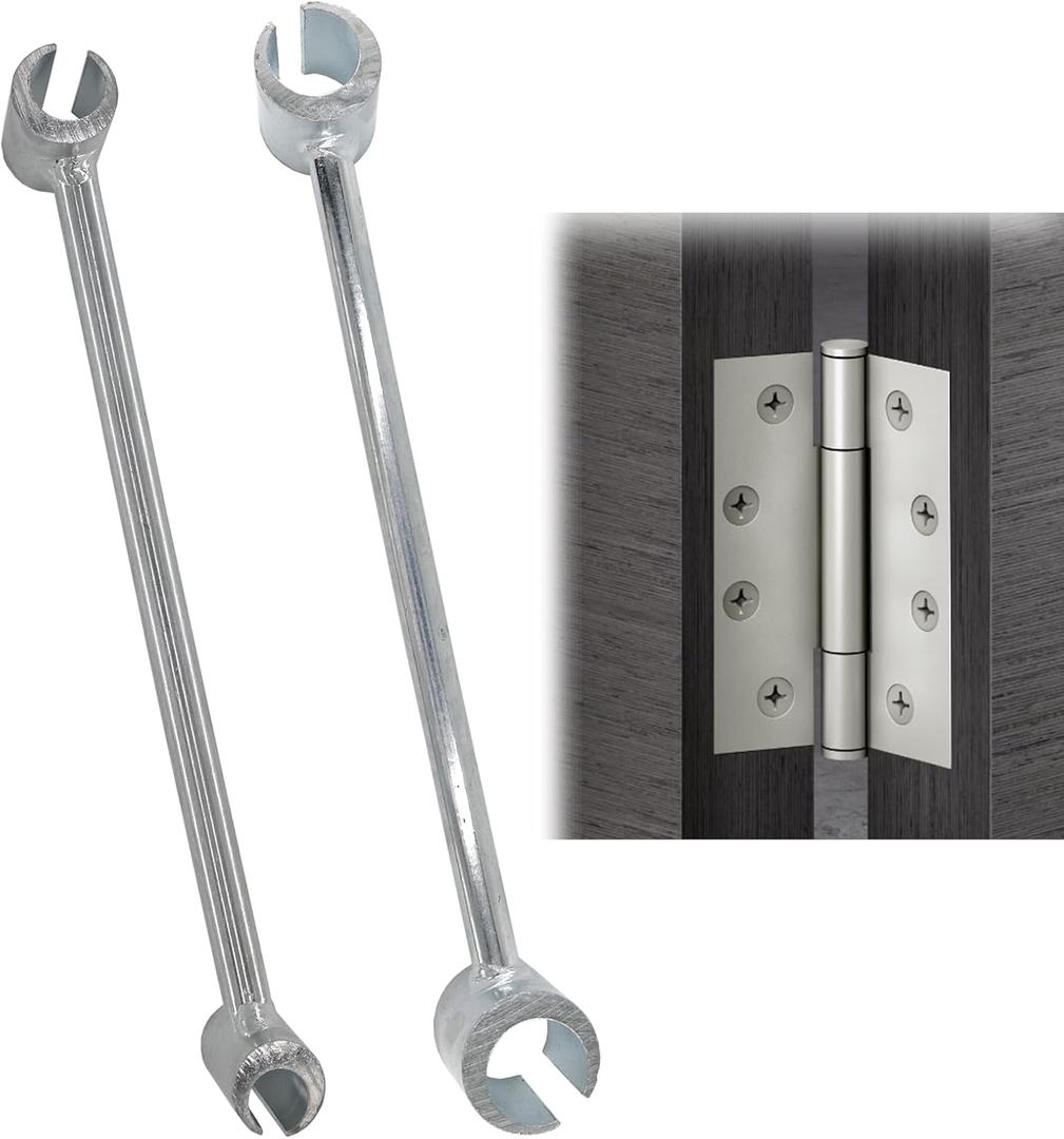 Hinges Gap Adjusting Wrench 2024 New Door Hinge Repair Spanner Adjustable Tool Upgrade Wrench Heavy Duty Key Round Bolt Hand Tools (Silver, 2pcs)
