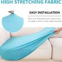 hyha Waterproof Couch Cushion Covers, Stretch Sofa Couch Seat Slipcover for Dog Washable, Non-Slip Waterproof Outdoor Cushion Covers for Patio Furniture Replacement (3 Pieces, Peacock Blue)