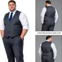 GATMSTZ 3 Piece Suits for Men Big and Tall Regular Fit Blazer Men Tuxedo Suit Set Classic Fit Jacket Vest Pants (Grey,60R) (Gray)