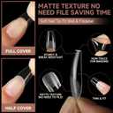 UNA GELLA Medium Coffin Nails Tips 504pcs - Gel Nail Tips Coffin Acrylic Full Cover Pre-buff Soft Gel Nail Tips Half Matte For Nail Extension Home DIY Salon 12 Sizes