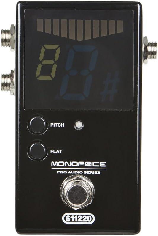 Monoprice Chromatic Pedal Tuner - Black, Normal & True-Bypass Outputs, Easy to Tune Your Bass & Guitars - Stage Right Series
