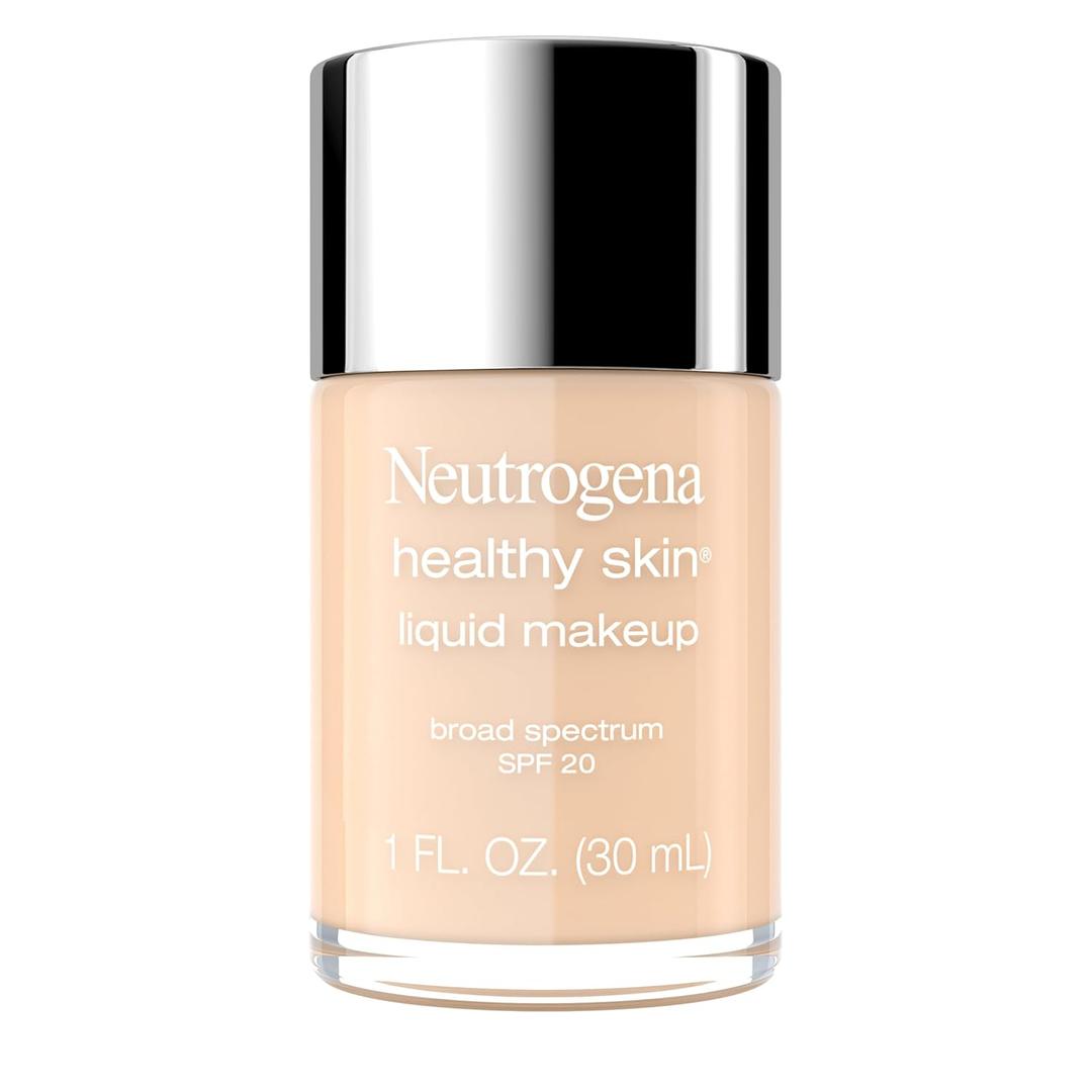 Neutrogena Healthy Skin Liquid Makeup Foundation with Broad Spectrum SPF 20 Sunscreen, Medium Coverage Foundation with Nourishing Pro-Vitamin B5, Nude 40, 1 fl. oz