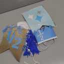 1/2 Birthday Boy Half Birthday Decorations  4PCS Blue 6 Month Party Set with 1/2 Way to One Banner, Halfway High Chair Banner, Cake Topper and Hat for 6 Month Baby Boy Photo Shoot Decor