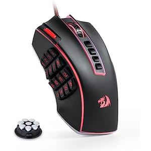 Redragon M990 MMO Gaming Mouse, 32000 DPI High Precision Wired RGB Gamer Mouse w/23 Programmable Buttons, 16 Side Macro Keys, Software Supports, Aluminum Base