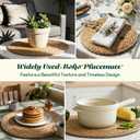 13 in Round Woven Placemats Plate Chargers Set of 12, Boho Farmhouse Rustic Woven Place Mats for Kitchen Dining Party Table Decor, Rattan Wicker Table Mats Jute Braided Chargers for Dinner Plates
