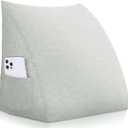 Wedge Pillow Headboard Reading Pillow Triangular Backrest Support Pillow for Sitting in Bed Positioning Support Pillow for Sofa Daybed Removable Cover