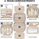BAGAIL Hanging Toiletry Bag for Women Water-resistant Cosmetic Bag Large Capacity Travel Makeup Organizer for Full-Sized Travel Essentials(Classic+Jewelry Bag, Grey)