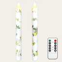 Lemon Decor Flameless Taper Candles with Remote Battery Operated LED Candlesticks Real Wax 9.6Inch 3D Wick Flicker Flame Pillar Window Candle for Wedding Home Party Dinner Table Fireplace Christmas