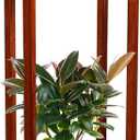 Water Dispenser Stand Floor Stand Water Jug Stand with 2 Round Shelfs 26'' Natural Wood Stand for 1-5 Water Bottles, Crocks, Jug, Plant, Easy Assembly with Included Hardware(Dark Brown)