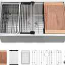 27 Inch Kitchen Sink Undermount-VASOYO 27x19 Stainless Steel Undermount Kitchen Sink Workstation 16 Gauge Deep Single Bowl Under Mount Sinks Basin with Cutting Board, 27"x19"x10"