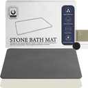 Stone Bath Mat, Quick Drying Bath Mat for Bathroom, Diatomaceous Earth Mat, Quick Dry Shower Mat, Fast Absorbent, Elegant Design, Easy to Clean - Grey 23.615.35