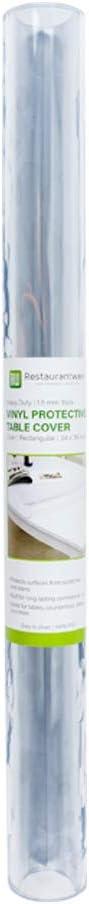 Restaurantware Table Tek 36 x 24 Inch Table Top Protector 1 Rectangle PVC Table Protector - 1.5mm Thick Waterproof Clear Plastic Dining Table Cover Heavy-Duty Non-Slip Cover For Table