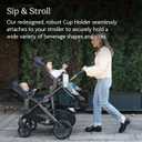 UPPAbaby Cup Holder for Vista, Cruz, Minu Strollers - Quick, Intuitive Attachment + Removal - Securely Holds Various Size Beverages - BPA Free + Dishwasher Safe - Folds Attached