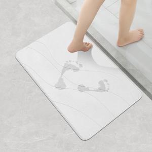 Diatom mudWhite Anti-Slip Super Absorbent Shower mat can Quickly Absorb Water and Keep The Bathroom Dry. It Features a Fashionable Design and is Made of Durable Hard Stone Bathroom mat, 24"16".