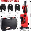 Pro Press Copper Pipe Crimping Tool Kit - 2x 5.0Ah Battery Powered - 1/2" 3/4" 1" US Standard Jaws - Cordless Electric Hydraulic Copper Pipe Crimping Tool for Plumbers（KF-1930）