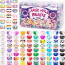 500 Pcs European Large Hole Beads, Assorted European Craft Beads Mixed Color Lampwork Spacer Beads Large Hole Fairy Garden Bead for DIY Charms Bracelet Necklace Earring Jewelry Making Supplies (Rainbow)