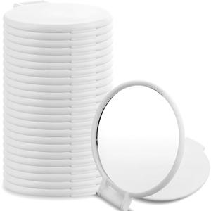 DIVINA VITAE 24Pcs Small Compact Mirror 2.36 Inch Mini Mirror Bulk Round Makeup Mirror for Purse, Folding Pocket Mirror for Women Travel Daily Use(White)
