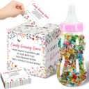 Glenmal 52 Pcs Baby Shower Games Gift Sets Large Baby Bottle for Shower Game Guess How Many Candies Decorations for Gender Reveal(Baby in Bloom)