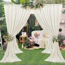 10ft x 10ft Wrinkle Free Ivory Backdrop Curtains for Parties, Polyester Photo Backdrop Drapes 2 Panels 5x10ft Background for Wedding Birthday Baby Shower Party