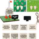 Magnetic Goose Key Holder, 7inch Desk Goose Statue with 2 Wooden Base & 8 Funny Quotes Signs 1 Writable Signs, Kawaii Room Home Office Table Desk Decor, Valentine, New Apartment Housewarming Gifts