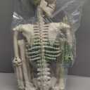 JIALWEN 36" Halloween Posable Skeleton Decorations, 3FT Realistic Plastic Human Full Body Bones with Movable Joints Skeleton for Haunted House Graveyard Props Indoor Outdoor Halloween Party Supplies