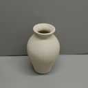 LUKA Ceramic Rustic Farmhouse Vase, 9.2 inch Whitewashed Terracotta Vase, Pottery Decorative Vases,Clay Decorative Vases for Home Decor, Table, Living Room, Shelf, Mantel Decoration(Off-White)