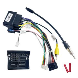 16Pin ISO Aftermarket Radio Wiring Harness for Volkswagen 2003-2015 Jetta Passat Golf GTI Touareg Tiguan with SWC Reverse Radio Antenna Adapter, Plug & Play Car Stereo Adapter