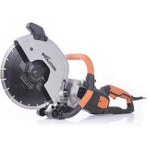 Evolution Power Tools R300DCT 12 inch Concrete Saw (Aka Circular Saw, Angle Grinder, Chop / Cut Off Saw, Demo Saw, Disc / Power Cutter) Electric Motor, No Gas - 4-1/2" Cut - Incl Diamond Masonry Blade