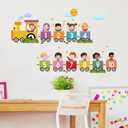 Train Number Kids Wall Decal,Numbers & Colors Wall Stickers for Kindergarten,Peel and Stick Educational Learning Wall Decor,for Kids Bedroom Nursery Playroom Classroom Library Reading Corner Decor