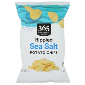 5 x 365 by Whole Foods Market, Sea Salt Rippled Potato Chips, 8 OZ (EXP 09/16/26)