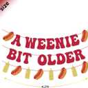 A Weenie Bit Older Banner Hot Dog Garland for BBQ Hot Dog Birthday Party Decorations