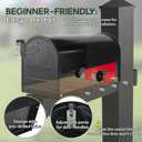 Black Post Mount Galvanized Steel Mailbox 19x8.7x6.7in