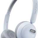 Retro Headphones, Old School Style, Hybrid Active Noise Cancelling, On-Ear Design with Bluetooth V5.4, Up to 60 Hours of Playtime, Built-in Microphone for Seamless Calls (Blue)