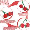 Fruit Coin Purse Keychain Mini Coin Keybag, Stocking Stuffers for Women Purse Charms for handbags, Mini Cute Fruit Charm Leather Zipper for Wallet, Bag and Handbag Decor for Women (Cherry)