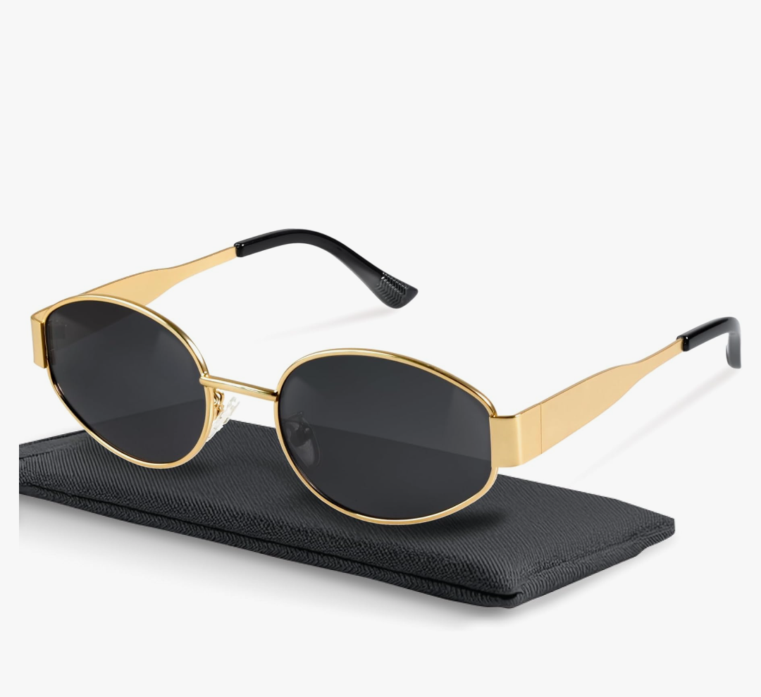 livho 2025 Trendy Oval Sunglasses - Stylish Polarized Shades for Everyday - Retro Metal Frames