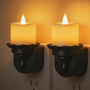 L LOHAS LED Flameless Candle Night Light, Flicker Night Lights Plug in