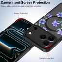 Magnetic Case for iPhone 17 Pro Max, Cute Purple Floral Flower Aesthetic Design [Compatible with Magsafe] Soft TPU and Hard PC Anti-Scratch Shockproof Protective Case for Men Women