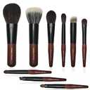 Mini Makeup Brush Set, 9 Full Face Mini Travel Make Up Brushes Set, Synthetic & Natural Hair Makeup Brushes For Blush, Eyeshadow, Conceal, Eyebrow Brush, with a compact Brush Case
