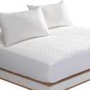King Size Waterproof Mattress Protector Fitted Mattress Pad Cover with Deep Pocket Up to 18''