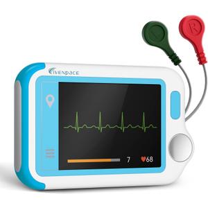 Heart Monitor for Home Use, Portable Heart Device with Touch Screen and Storage, Compatible with PC and Smartphone, Rechargeable Battery, HHM4