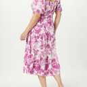 The Drop Women's Anaya Square Neck Cut-Out Tiered Maxi Dress (Wild Purple Floral Print)