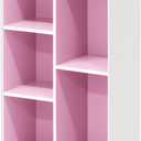 Furinno LUDER Book Shelf, 5-Cube Bookshelf, Reversible Bookcase, 9.4 x 19.5 x 31.5, Easy Assembly, for Living Room, Bedroom, Home Office, White/Pink