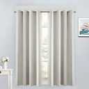 Yakamok Blackout Curtains Room Darkening Thermal Insulated Grommet top Window Curtains for Living Room, 52 x 54 Inch, Light Beige, 2 Panels