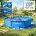 Nattork Above Ground Pool 10' x 30" Framed Swimming Pools, Outdoor Backyard Pool Round Family Pool Set Easy-Install Upgraded T-Pipe 1200 Gallon Pool Backyard Pool