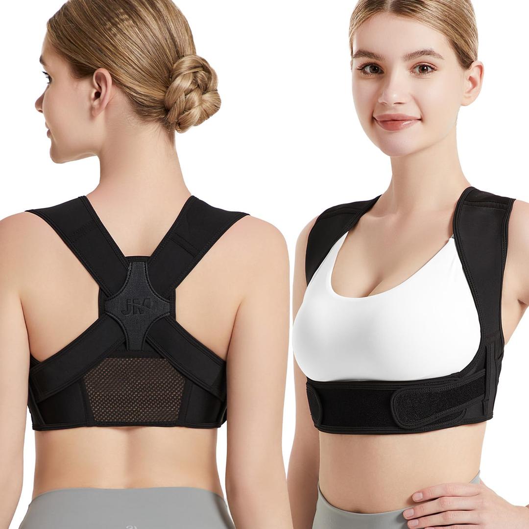 Posture Corrector for Back Support: Adjustable Shoulder Posture Brace for Men and Women (Small/Medium) (Black)