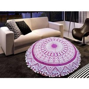 My Dream Carts 32 Inch Floor Pillow (Cover Only) Cushion Cover Pouf Cover Throw Pillows Mandala Round Seating Ottoman Case Home Decor Big Flower Printed Indian Meditation Cushion (Without Filler)