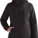 FREE SOLDIER Women's Waterproof Ski Jacket Fleece Lined Warm Winter Snow Coat Windproof Hooded Raincoat (Large, Black)