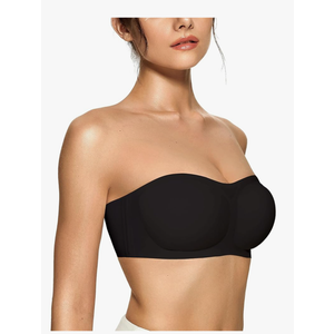 OEAK Womens Strapless Bras Push Up Bandeau Bra Non Slip Wireless Supportive Padded Bras Seamless Comfortable Tube Bra size Xl