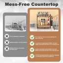 2 Tier Spice Rack Organizer for Countertop with Drawer and Basket, Suitable for Coffee Organizer, Kitchen Counter Storage, Bathroom Storage